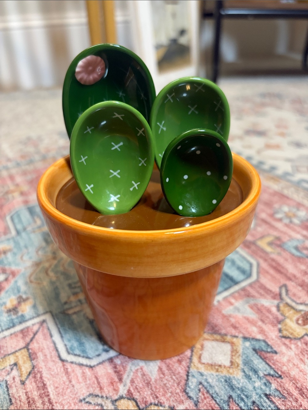 Cactus Measuring Spoons Set with Decorative Pot – Cute Kitchen Decor & Gift